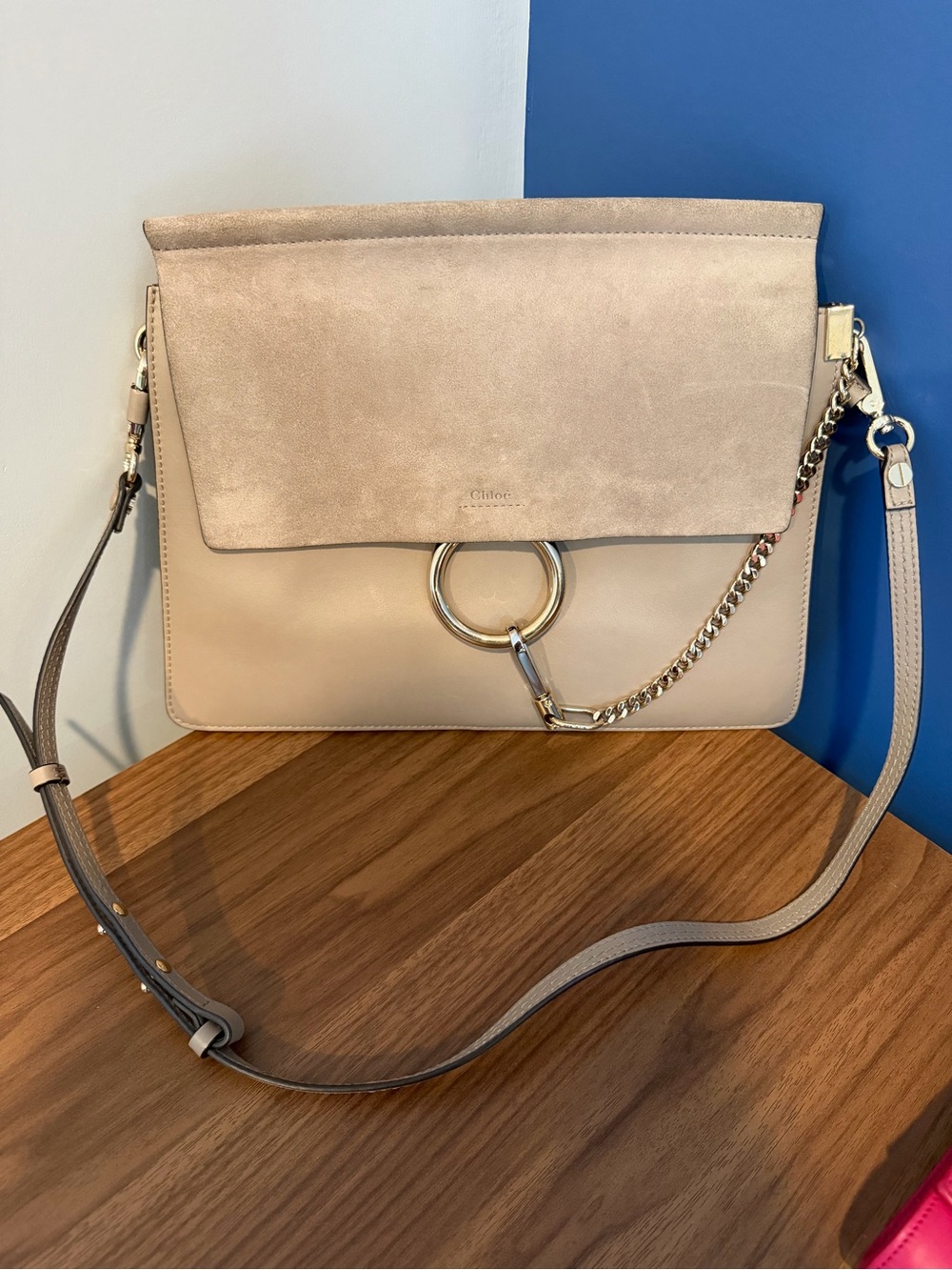Chloe Faye Medium Leather and Suede Shoulder Bag like New!